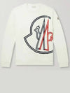 Large logo embroidered cotton sweatshirt off white 8G00014 809KR 90S - MONCLER - BALAAN 1