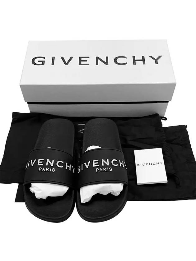 Logo Slippers Black - GIVENCHY - BALAAN 8