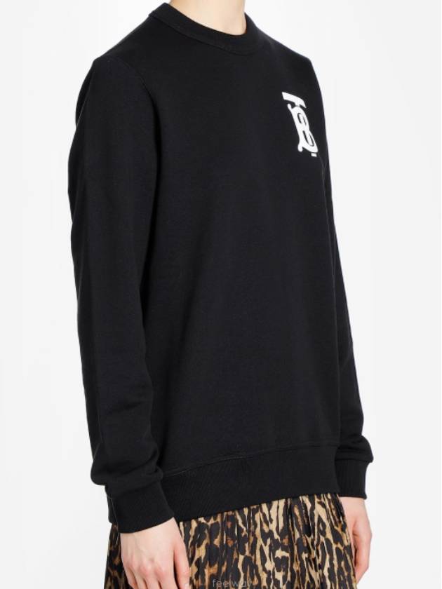 Monogram Motif Crew Neck Sweatshirt Black - BURBERRY - BALAAN 3