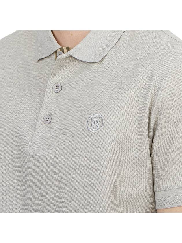 Embroidered Logo Short Sleeve Polo Shirt Grey - BURBERRY - BALAAN 8