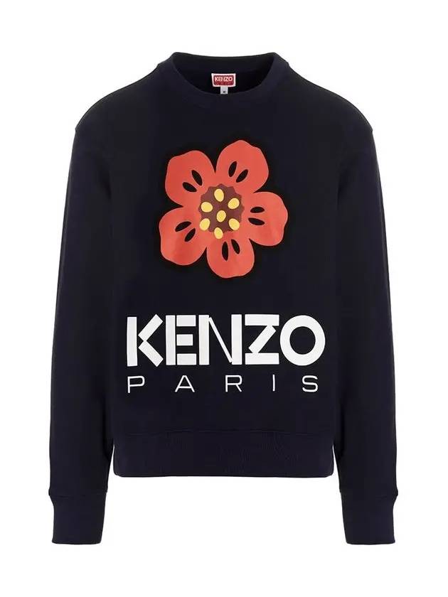 Men's Boke Flower Print Sweatshirt Blue - KENZO - BALAAN 3