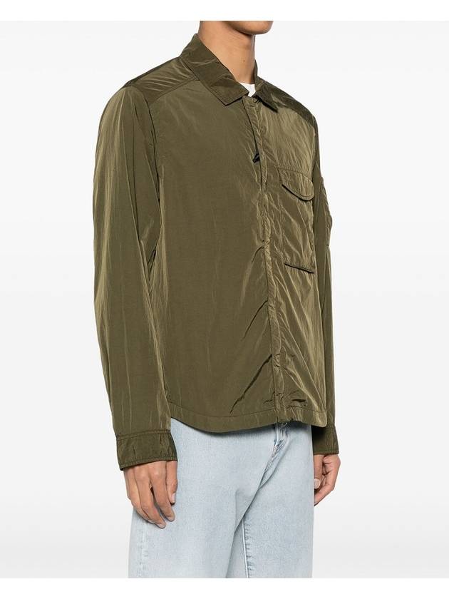 Chrome-R Pocket Over Long Sleeve Shirt Green - CP COMPANY - BALAAN 3