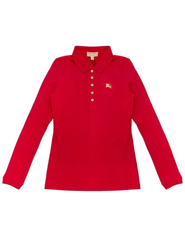 Women s long sleeve gold logo PK shirt red 80041271 - BURBERRY - BALAAN 1