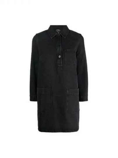 Women's Arelia Denim Short Dress Black - A.P.C. - BALAAN 2