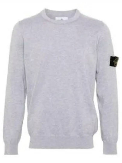 Crewneck Soft Cotton Knit Top Melange Grey - STONE ISLAND - BALAAN 2