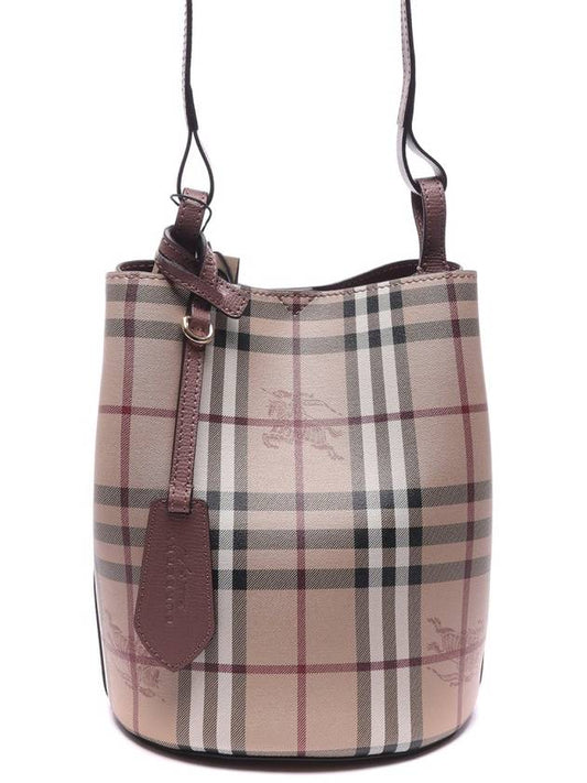 Haymarket Check Lorne Bucket Bag Light Elderberry - BURBERRY - BALAAN 2