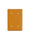 Stitched Bi-Fold Leather Card Wallet Mustard - MAISON MARGIELA - BALAAN 1