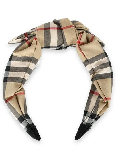 Kids Check Ribbon Hairband Archive Beige - BURBERRY - BALAAN 2