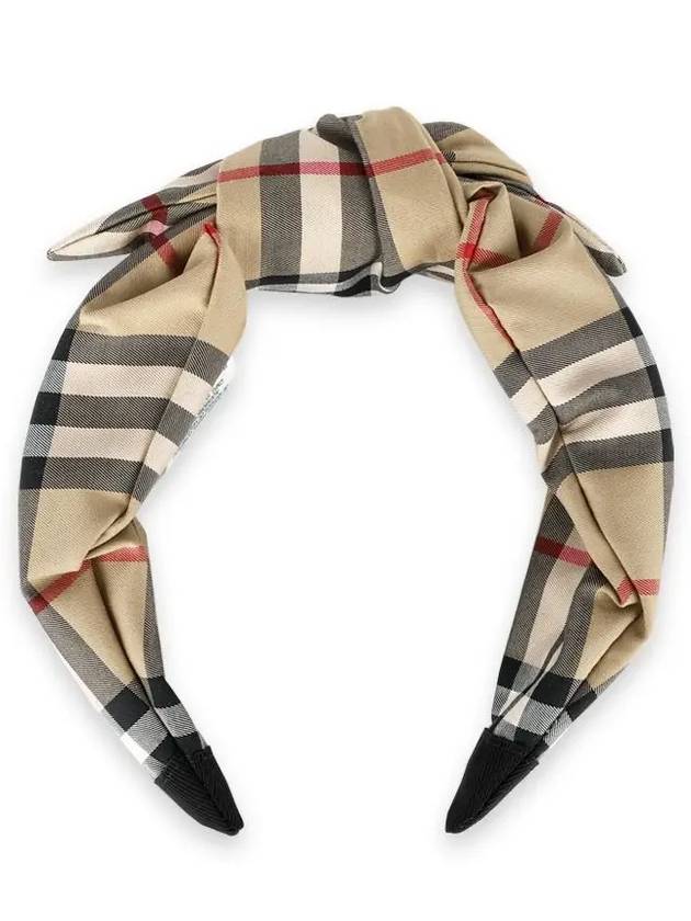 Kids Check Ribbon Hairband Archive Beige - BURBERRY - BALAAN 3