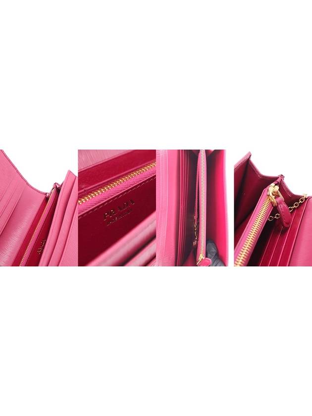 Women s Prada 1MH132 Pink Saffiano Gold Metal Lettering Logo Long Wallet gt Gangbuk used luxury goods - PRADA - BALAAN 12