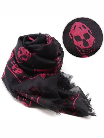 skull print muffler black - ALEXANDER MCQUEEN - BALAAN 2