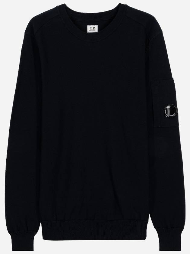 Lens Detail Crew Neck Knit Top Navy - CP COMPANY - BALAAN 2