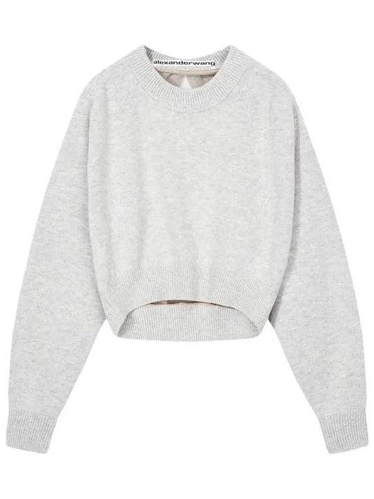 Cropped cutting bag knit light gray - ALEXANDER WANG - BALAAN 1