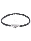 Seal Logo Leather Bracelet Black - ALEXANDER MCQUEEN - BALAAN 2