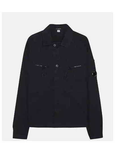 Men's Lens Wappen Gabardine Shirt Jacket Black - CP COMPANY - BALAAN 2