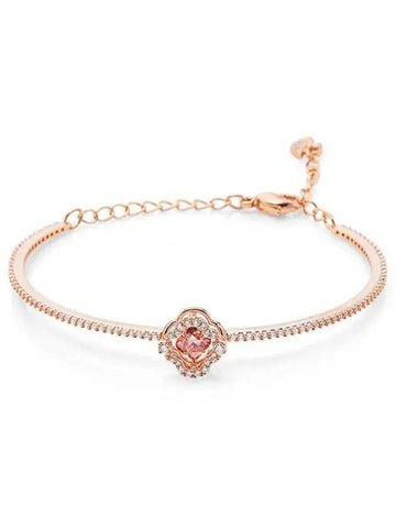 Una Sparkling Dance Clover Bangle Bracelet Pink Rose Gold - SWAROVSKI - BALAAN 1