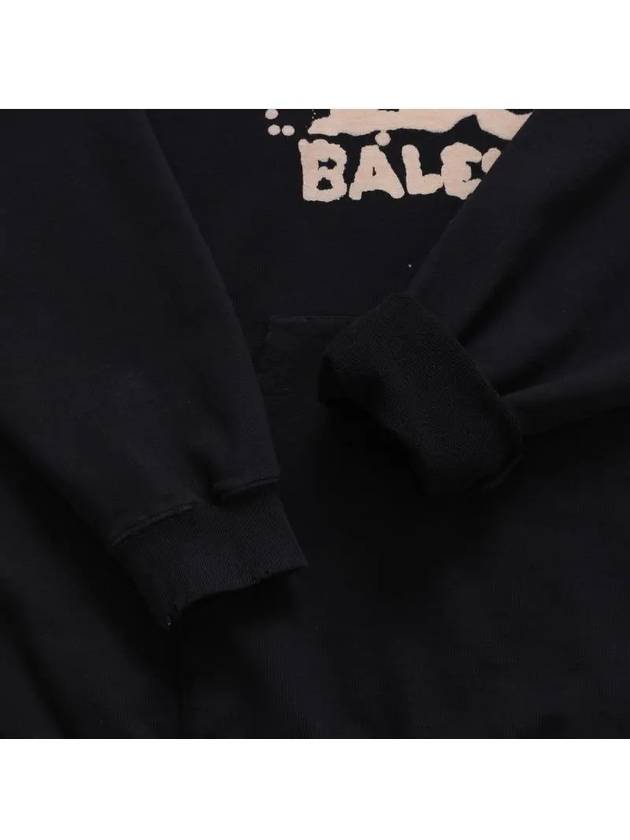 BB Icon Logo Large Fit Hoodie Black - BALENCIAGA - BALAAN 4