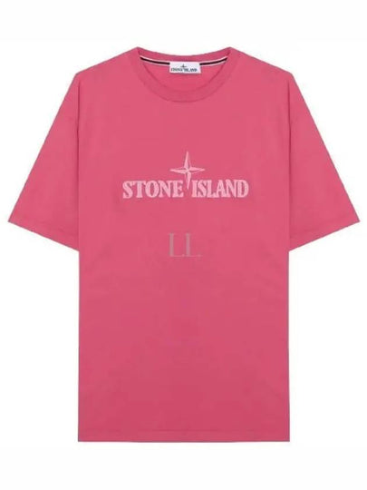 Stitches Two Embroidery Short Sleeve T-Shirt Cyclamen - STONE ISLAND - BALAAN 2