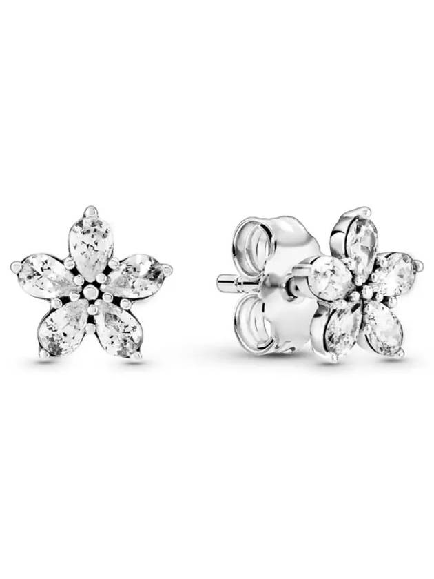Sparkling Snowflake Stud Earrings Silver - PANDORA - BALAAN.