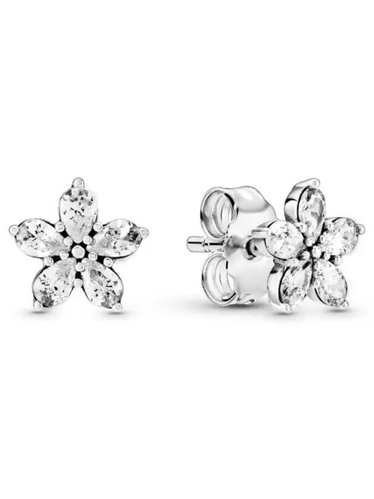 Sparkling Snowflake Stud Earrings Silver - PANDORA - BALAAN 2