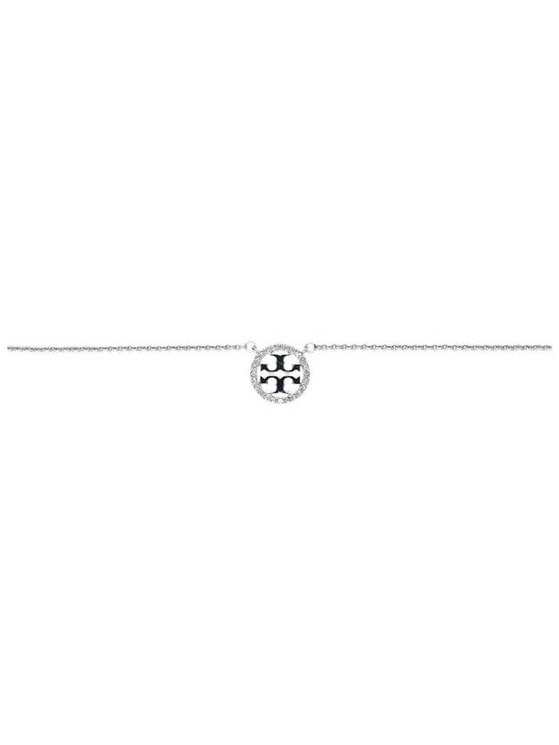 Miller Pave Logo Delicate Necklace Silver - TORY BURCH - BALAAN 3