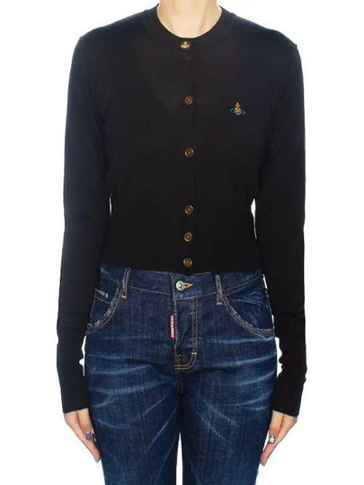 Bea Cropped Cardigan Black - VIVIENNE WESTWOOD - BALAAN 2