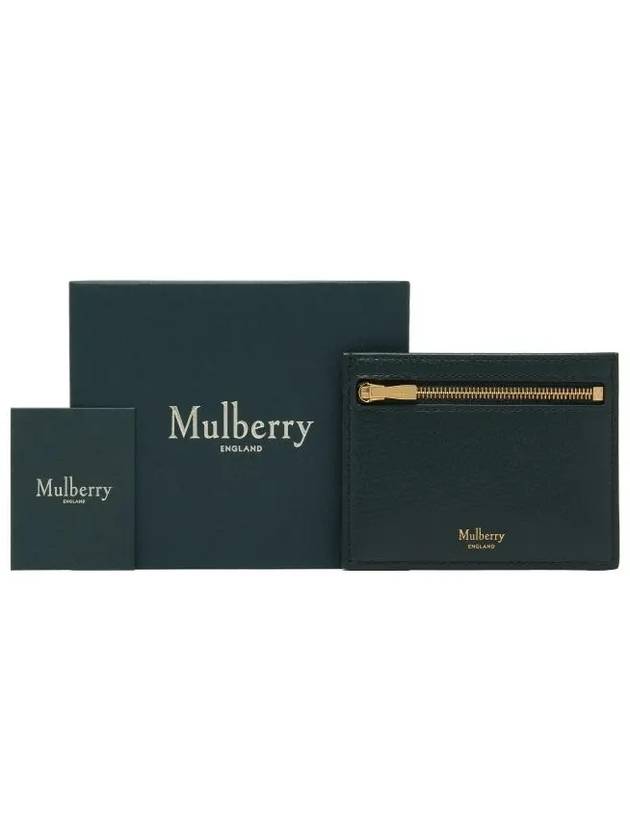 Classic Grained Leather Zipped Card Holder Green - MULBERRY - BALAAN 5