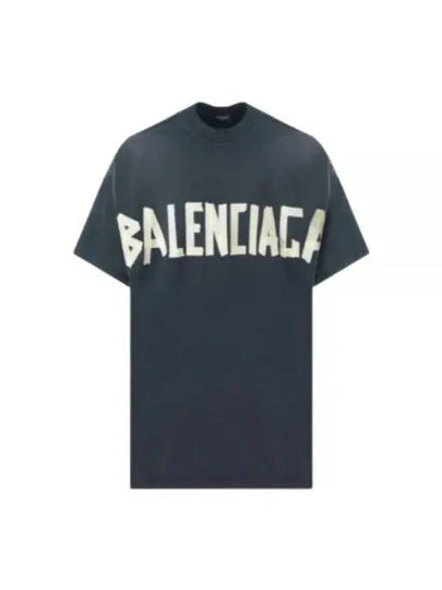 Tape Type Cotton Short Sleeve T-Shirt Black - BALENCIAGA - BALAAN 2