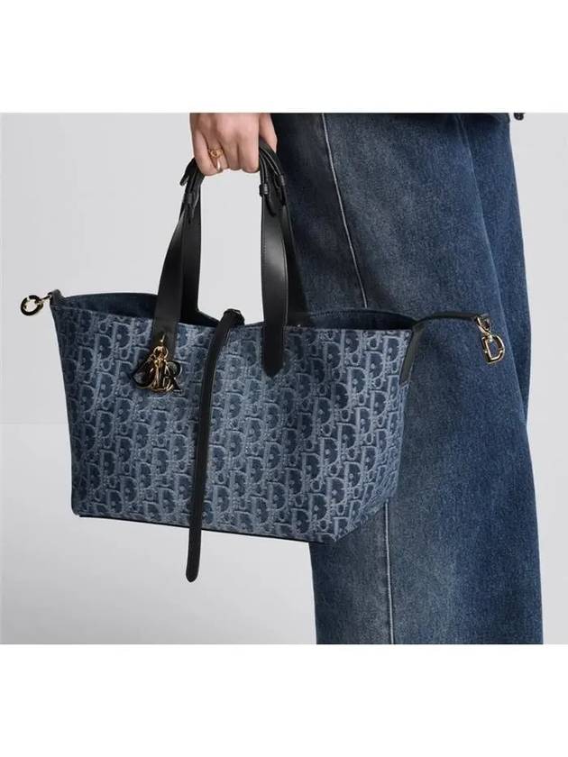 Oblique Toujours Medium Tote Bag Blue - DIOR - BALAAN 3