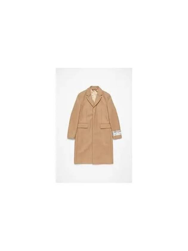 Logo Label Wool Single Coat Camel Beige - ACNE STUDIOS - BALAAN 2