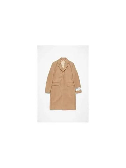 Logo Label Wool Single Coat Camel Beige - ACNE STUDIOS - BALAAN 2