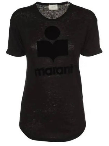 24 KOLDI TS0004FA A1N09E 01BK Coldi linen logo t shirt 909964 - ISABEL MARANT - BALAAN 1