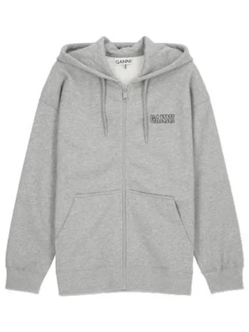 Oversized software zip up hoodie Paloma Melange - GANNI - BALAAN 1