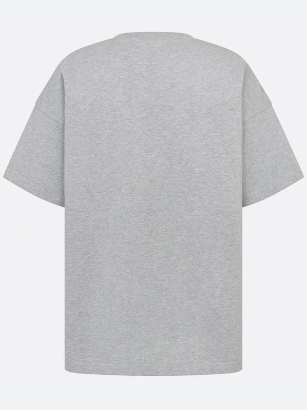 Embroidered Logo Cotton T-Shirt Grey - DIOR - BALAAN 6