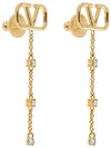 V logo metal crystal earrings 4W0J0W25 YCW MH5 - VALENTINO - BALAAN 2