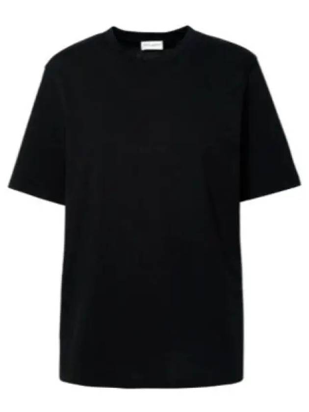 Crew Neck Cotton Short Sleeve T-shirt Black - SAINT LAURENT - BALAAN 2