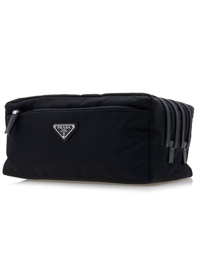 Triangle Logo Re-Nylon Pouch Bag Black - PRADA - BALAAN 3