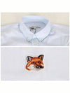 Oxford Institutional Foxhead Patch Button Down Classic Shirt Blue - MAISON KITSUNE - BALAAN 6