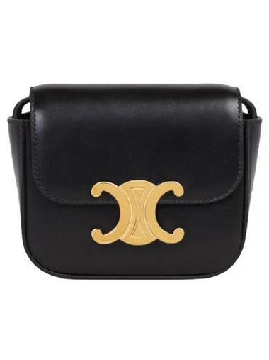 Triomphe Small Shiny Calfskin Cross Bag Black - CELINE - BALAAN 1