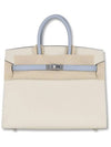 Cre Bleu Glacier Special Order Absong Birkin 25 Matte Silver B - HERMES - BALAAN 1