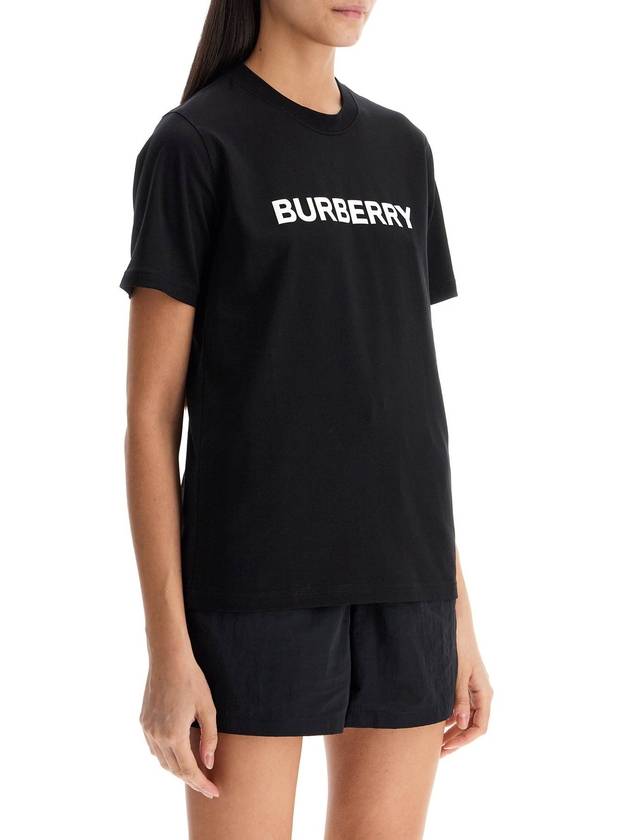 Logo Print Crew Neck Cotton Short Sleeve T-Shirt Black - BURBERRY - BALAAN 3