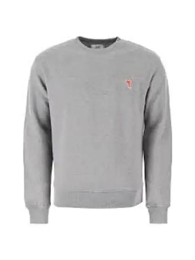 Men's Heart Logo Sweatshirt Grey - AMI - BALAAN.