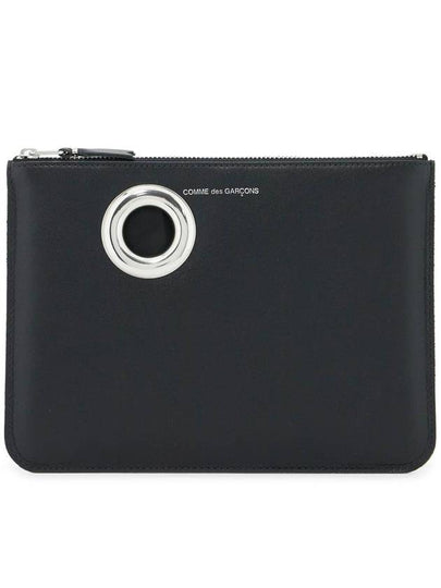 Eyelet Line Coin Purse Black - COMME DES GARCONS WALLET - BALAAN 2