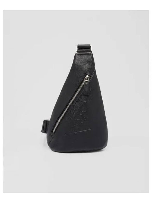 Leather Belt Cross Bag Black - PRADA - BALAAN 2