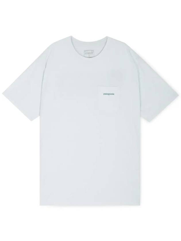 Men's Boardshort Logo Pocket Cotton Short Sleeve T-Shirt White - PATAGONIA - BALAAN 4