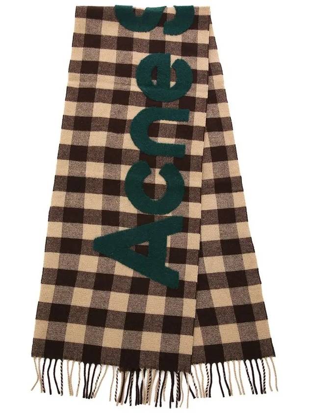 Check Logo Muffler Brown Green - ACNE STUDIOS - BALAAN 2