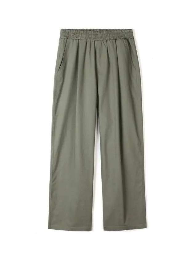 One tuck wide linen pants_khaki - INDUST - BALAAN 1