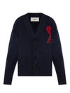 De Coeur Logo Wool Cardigan Navy - AMI - BALAAN 2