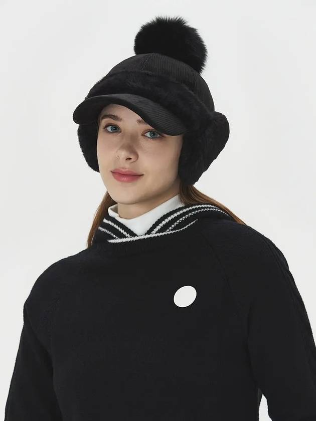 Women s Fake Fur Corduroy Ear shaped Hat DE4WAP782BK - DUVIK - BALAAN 7