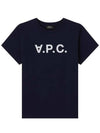 Logo Print Crew Neck Short Sleeve T-Shirt Navy - A.P.C. - BALAAN 2